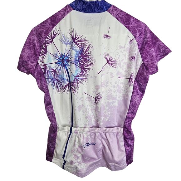 Primal Cycling Jersey Women S Purple Dandelion WIsh Bike Shirt Athletic Top - Picture 8 of 8